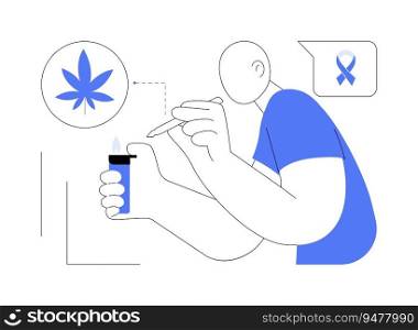 Marijuana for cancer patients abstract concept vector illustration. Cancer patient using legalized cannabis, medical marijuana, herbal drug, oncology treatment, tumor disease abstract metaphor.. Marijuana for cancer patients abstract concept vector illustration.