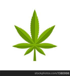 Marijuana hemp leaf isolated on white background. Medical cannabis. Vector stock
