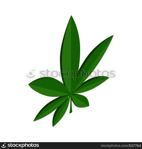 Marijuana leaf icon in isometric 3d style on a white background. Marijuana leaf icon, isometric 3d style