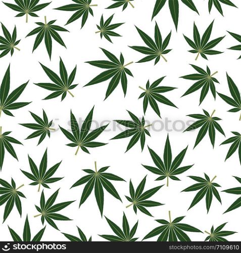 Marijuana or cannabis leafs seamless pattern background