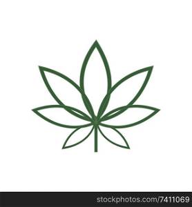 Marijuana or cannabis vector leaf isolated on white background