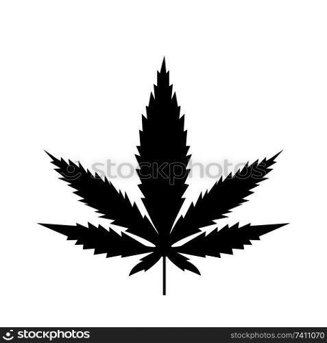 Marijuana or cannabis vector leaf isolated on white background