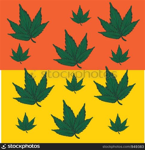 Marijuana orange and yellow flag illustration vector on white background