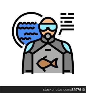 marine biologist worker color icon vector. marine biologist worker sign. isolated symbol illustration. marine biologist worker color icon vector illustration