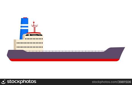 Marine corps ship semi flat color vector object. Maritime transportation. Full sized item on white. Naval warfare. Warship simple cartoon style illustration for web graphic design and animation. Marine corps ship semi flat color vector object