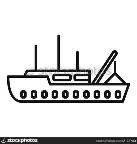 Marine fish boat icon outline vector. Fishing ship. Sea trawler. Marine fish boat icon outline vector. Fishing ship