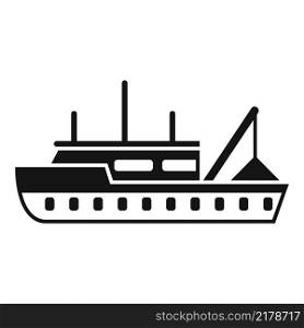 Marine fish boat icon simple vector. Fishing ship. Sea trawler. Marine fish boat icon simple vector. Fishing ship