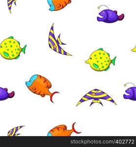 Marine fish pattern. Cartoon illustration of marine fish vector pattern for web. Marine fish pattern, cartoon style