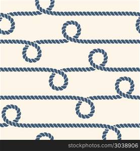 Marine folded ropes seamless pattern. Marine folded ropes seamless pattern with decoration element, endless knitwear, vector illustration
