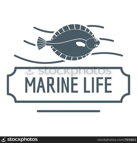 Marine life logo. Simple illustration of marine life vector logo for web. Marine life logo, simple gray style