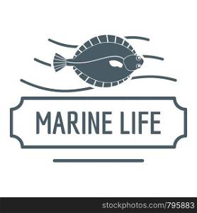 Marine life logo. Simple illustration of marine life vector logo for web. Marine life logo, simple gray style
