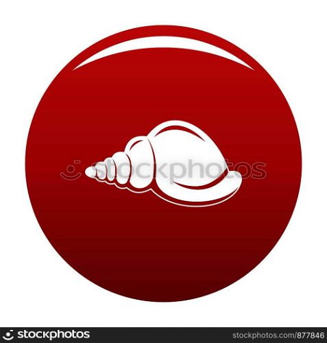 Marine shell icon. Simple illustration of marine shell vector icon for any design red. Marine shell icon vector red