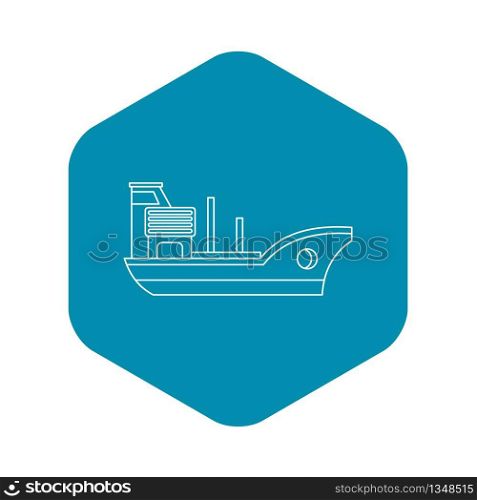 Marine ship icon. Outline illustration of marine ship vector icon for web. Marine ship icon, outline style