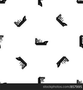 Marine ship pattern repeat seamless in black color for any design. Vector geometric illustration. Marine ship pattern seamless black