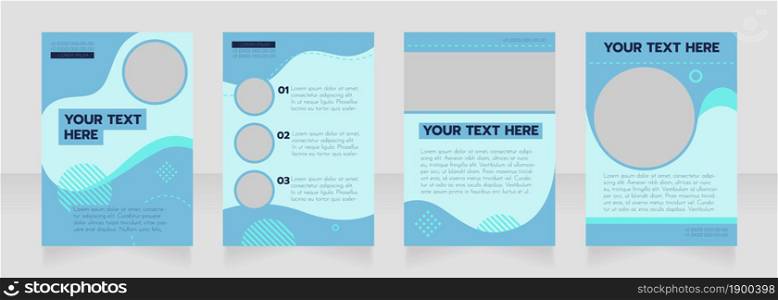 Marine tourism service blank brochure layout design. Ocean travel. Vertical poster template set with empty copy space for text. Premade corporate reports collection. Editable flyer paper pages. Marine tourism service blank brochure layout design
