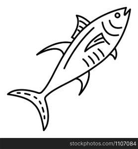 Marine tuna fish icon. Outline marine tuna fish vector icon for web design isolated on white background. Marine tuna fish icon, outline style