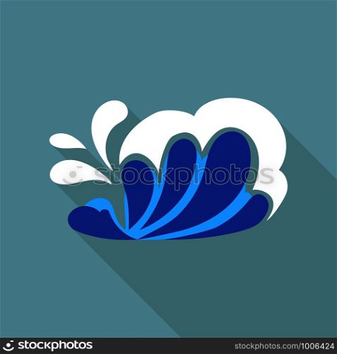 Marine wave icon. Flat illustration of marine wave vector icon for web. Marine wave icon, flat style