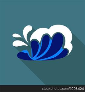 Marine wave icon. Flat illustration of marine wave vector icon for web. Marine wave icon, flat style