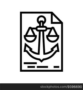 maritime law regulations line icon vector. maritime law regulations sign. isolated contour symbol black illustration. maritime law regulations line icon vector illustration