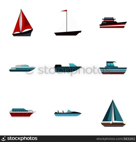 Maritime transport icons set. Flat illustration of 9 maritime transport vector icons for web. Maritime transport icons set, flat style