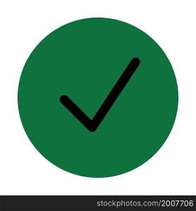 Mark icon in circle. Green sign. App element. Choice element. Modern freehand design. Vector illustration. Stock image. EPS 10.. Mark icon in circle. Green sign. App element. Choice element. Modern freehand design. Vector illustration. Stock image.