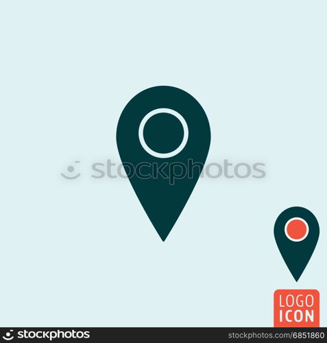 Mark icon. Map pointer symbol. Vector illustration. Mark icon isolated