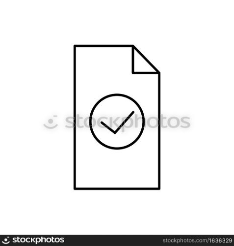 Mark on paper list. File symbol. Check document. Technology sign. Business concept. Vector illustration. Stock image. EPS 10.. Mark on paper list. File symbol. Check document. Technology sign. Business concept. Vector illustration. Stock image.