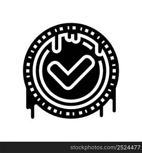 mark quality glyph icon vector. mark quality sign. isolated contour symbol black illustration. mark quality glyph icon vector illustration