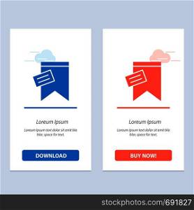 Mark, Tag, Sign, Text Blue and Red Download and Buy Now web Widget Card Template