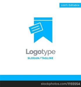 Mark, Tag, Sign, Text Blue Solid Logo Template. Place for Tagline
