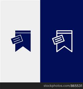 Mark, Tag, Sign, Text Line and Glyph Solid icon Blue banner Line and Glyph Solid icon Blue banner