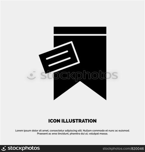 Mark, Tag, Sign, Text solid Glyph Icon vector
