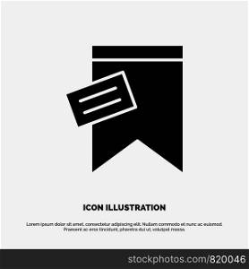 Mark, Tag, Sign, Text solid Glyph Icon vector