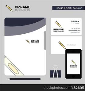 Marker Business Logo, File Cover Visiting Card and Mobile App Design. Vector Illustration