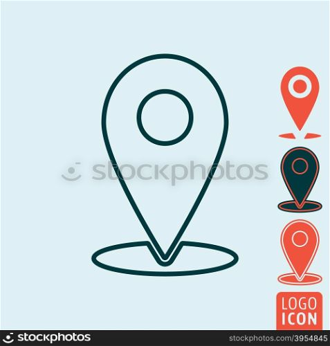 Marker location icon. Marker location symbol. Map pin icon isolated. Vector illustration. Marker location icon isolated