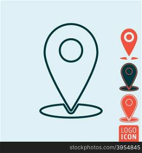 Marker location icon. Marker location symbol. Map pin icon isolated. Vector illustration. Marker location icon isolated