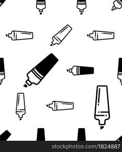 Marker Pen Icon Seamless Pattern, Marking Pen, Felt-Tip Pen, Flow Marker Vector Art Illustration
