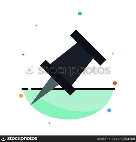 Marker, Pin Abstract Flat Color Icon Template