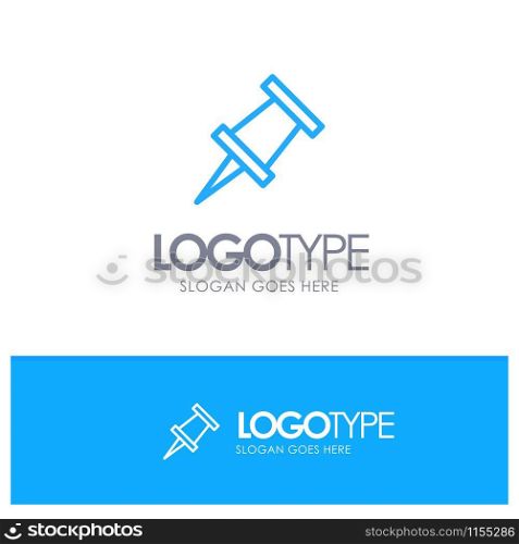 Marker, Pin Blue outLine Logo with place for tagline