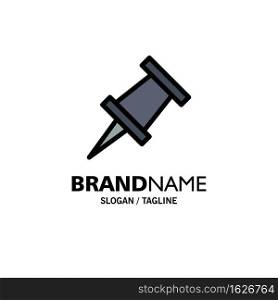Marker, Pin Business Logo Template. Flat Color