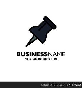 Marker, Pin Business Logo Template. Flat Color