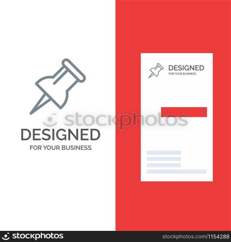 Marker, Pin Grey Logo Design and Business Card Template