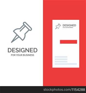 Marker, Pin Grey Logo Design and Business Card Template
