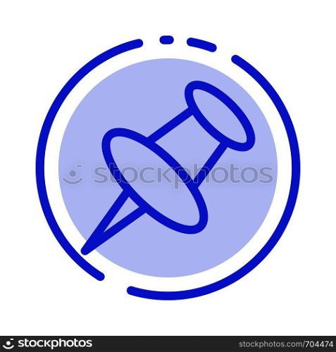 Marker, Pin, Mark Blue Dotted Line Line Icon