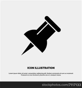 Marker, Pin solid Glyph Icon vector