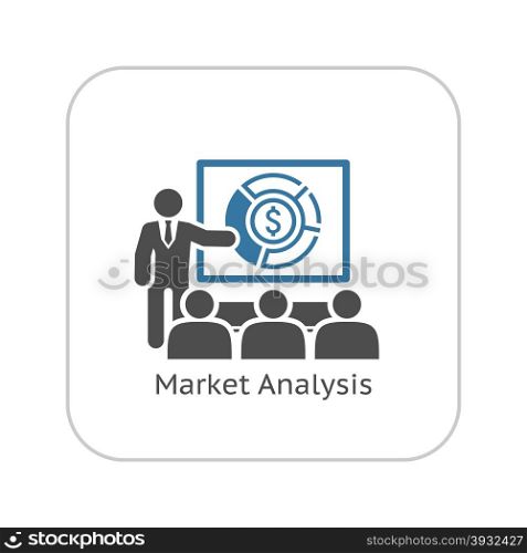 Market Analysis Icon. Business Concept. Flat Design. Isolated Illustration.. Market Analysis Icon. Business Concept.