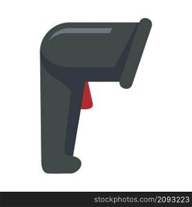 Market barcode scanner icon. Flat illustration of market barcode scanner vector icon isolated on white background. Market barcode scanner icon flat isolated vector