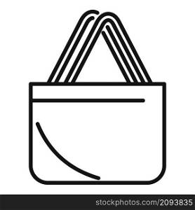 Market eco bag icon outline vector. Fabric reusable. Handle cotton bag. Market eco bag icon outline vector. Fabric reusable