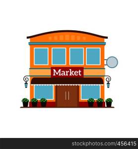 Market flat style icon isolated on white. Vector illustration. Market flat style icon isolated on white