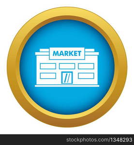 Market icon blue vector isolated on white background for any design. Market icon blue vector isolated